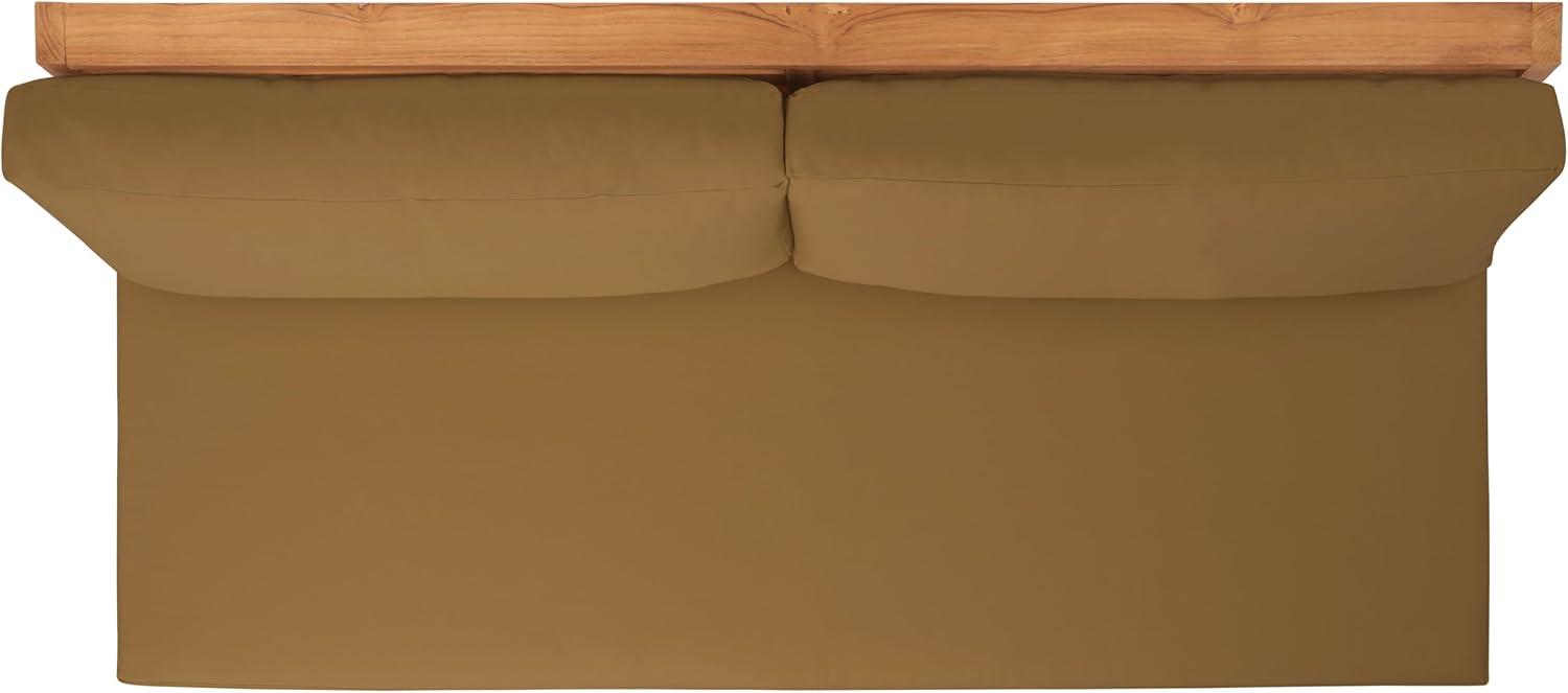 image:imageSAFAVIEH Couture Outdoor Collection Julianne NaturalBrown Teak Solid Wood Patio SofaNaturalBrown