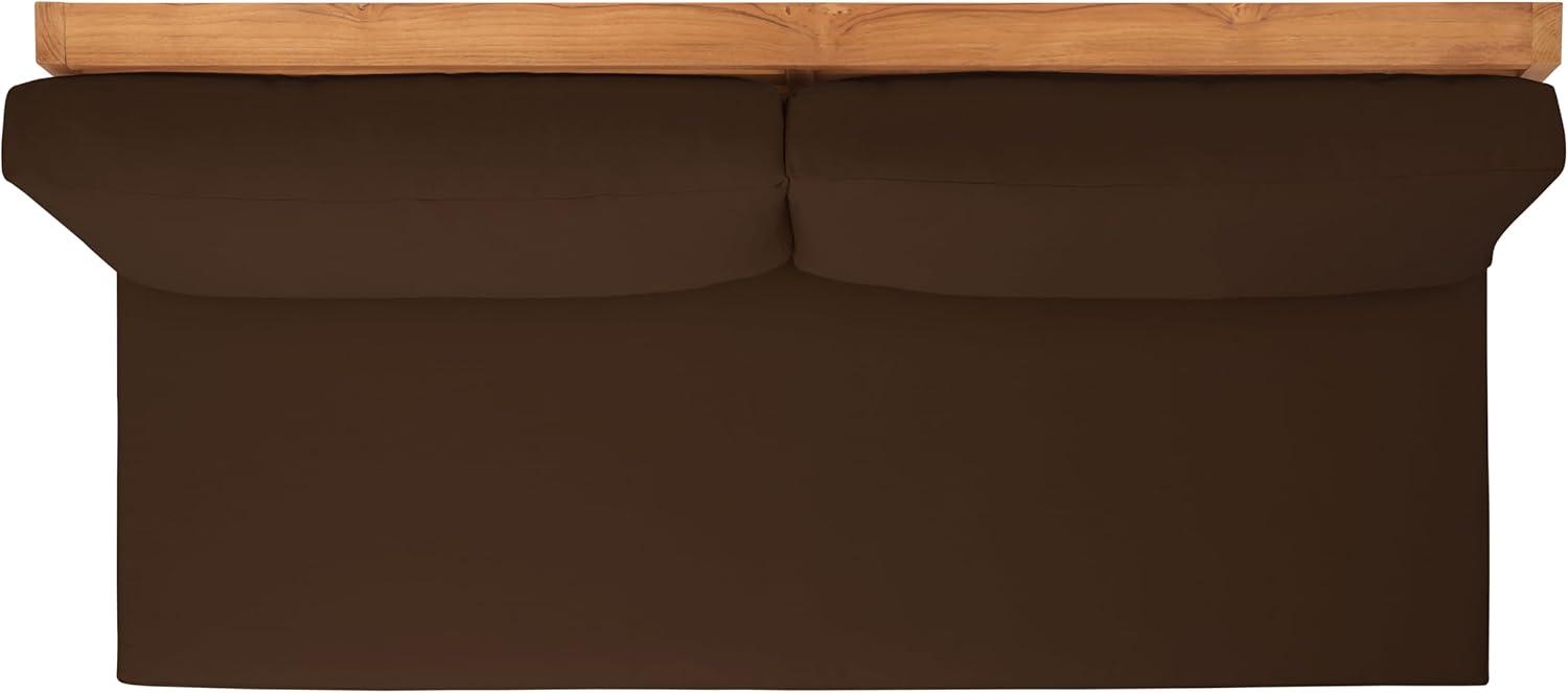 image:imageSAFAVIEH Couture Outdoor Collection Julianne NaturalBrown Teak Solid Wood Patio SofaNaturalDark Brown
