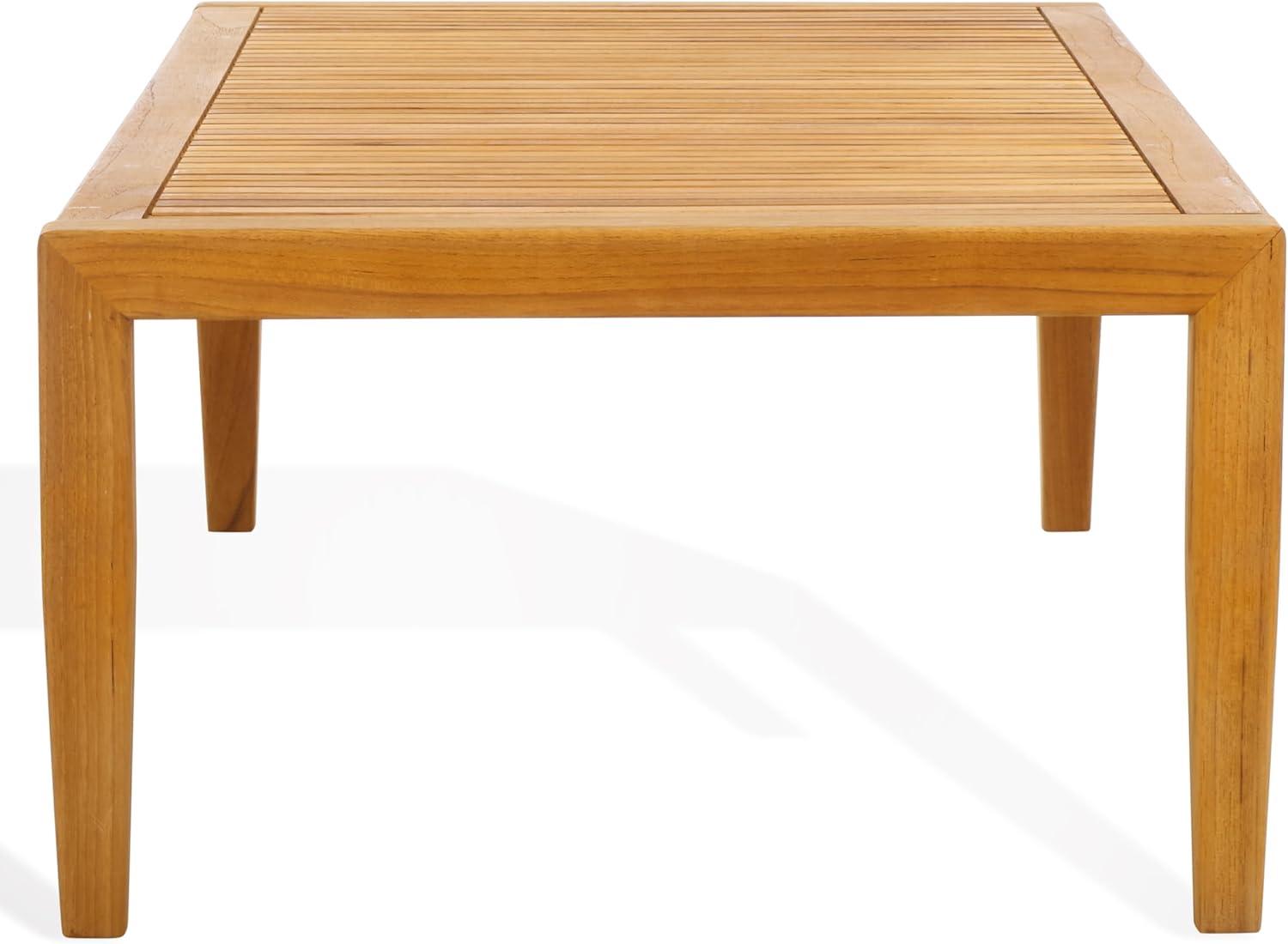 image:imageSAFAVIEH Couture Outdoor Collection Samoa Natural Brown Brazilian Teak Solid Wood Patio Coffee Table