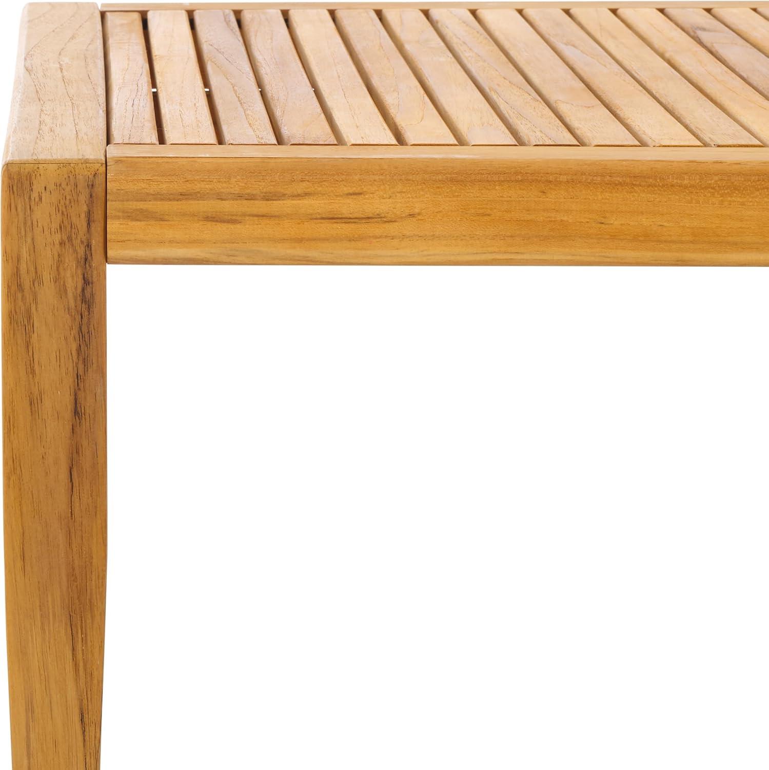 image:imageSAFAVIEH Couture Outdoor Collection Samoa Natural Brown Brazilian Teak Solid Wood Patio Coffee Table
