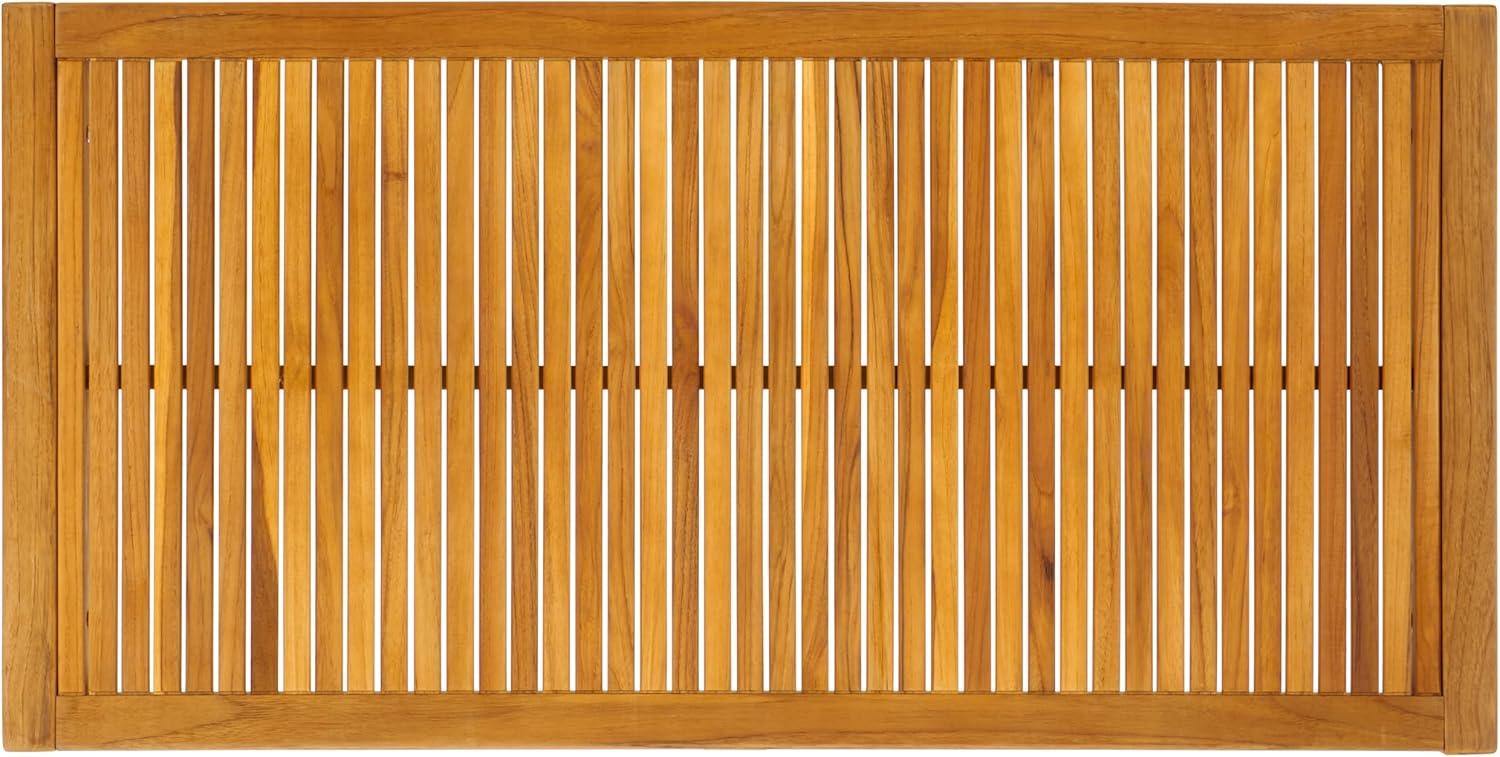 image:imageSAFAVIEH Couture Outdoor Collection Samoa Natural Brown Brazilian Teak Solid Wood Patio Coffee Table
