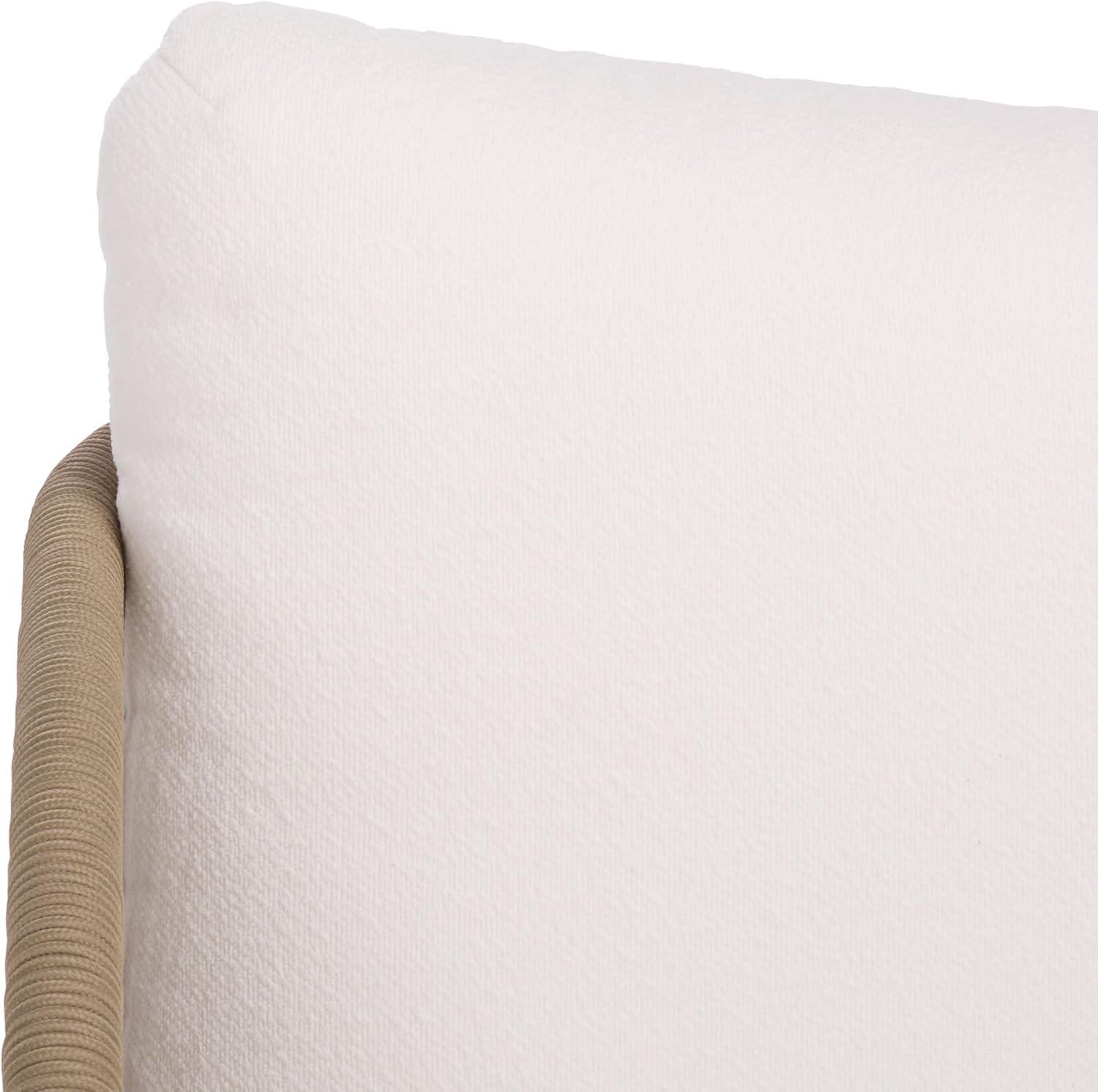 image:imageSAFAVIEH Couture Outdoor Patio Furniture Collection Adelandra Light Grey amp White Rope Swivel Accent Chair with Cushions Fully Assembled CPT4015ALight GreyWhite