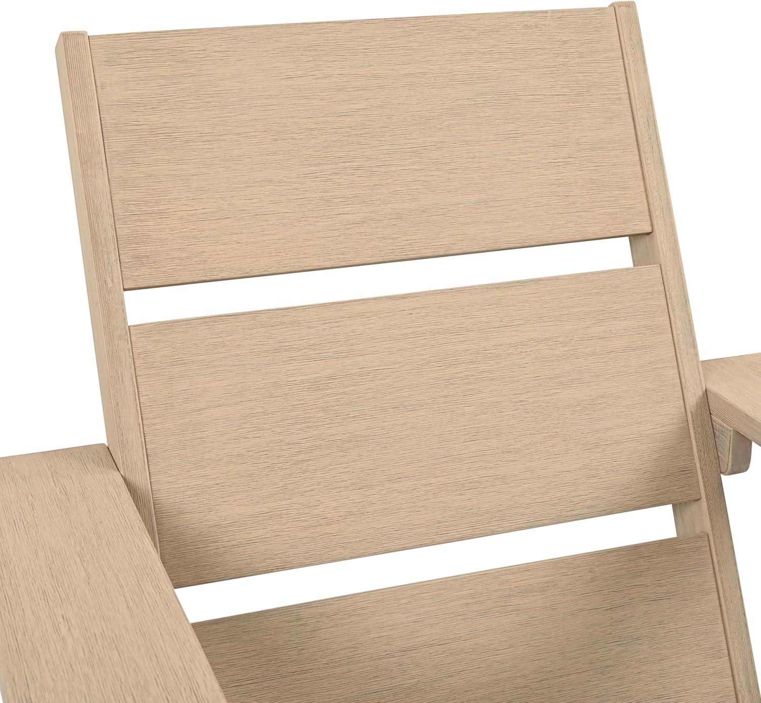 image:imageSAFAVIEH Couture Outdoor Patio Furniture Collection Calypso Sand Eucalyptus Adirondack Chair Classic Outdoor Lounge Chair for Patio Deck amp Garden Solid Wood CPT1064ASand