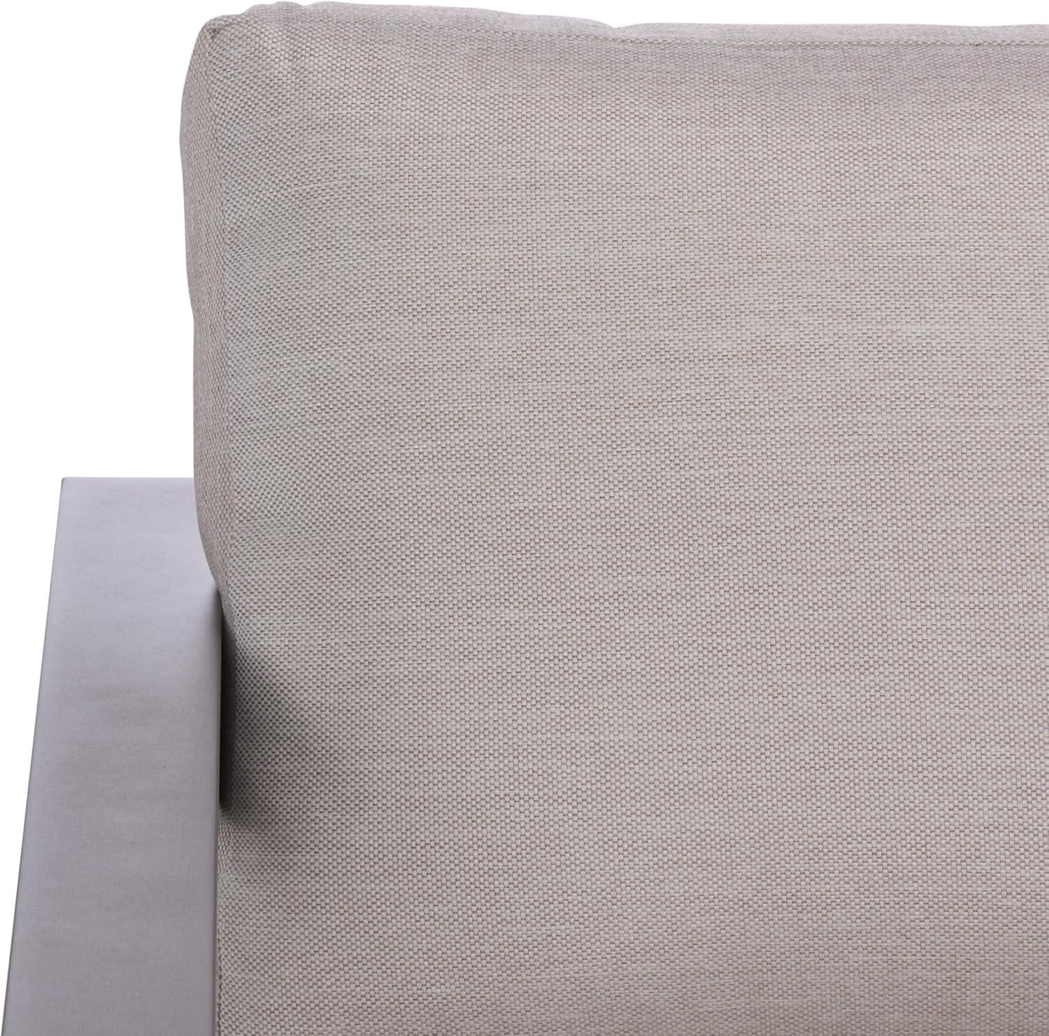 image:imageSAFAVIEH Couture Outdoor Patio Furniture Collection Donaldo 3Seater Sofa Dark Grey Aluminum Frame with Beige Cushions Fully Assembled CPT4011ADark GreyBeige