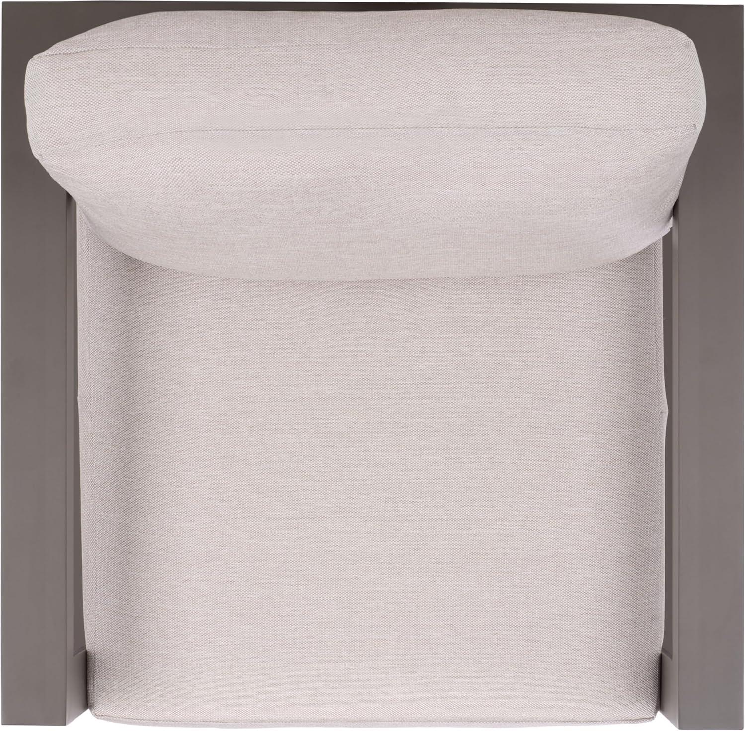 image:imageSAFAVIEH Couture Outdoor Patio Furniture Collection Donaldo Accent Chair Dark Grey Aluminum Frame with Beige Cushions Fully Assembled CPT4010ADark GreyBeige