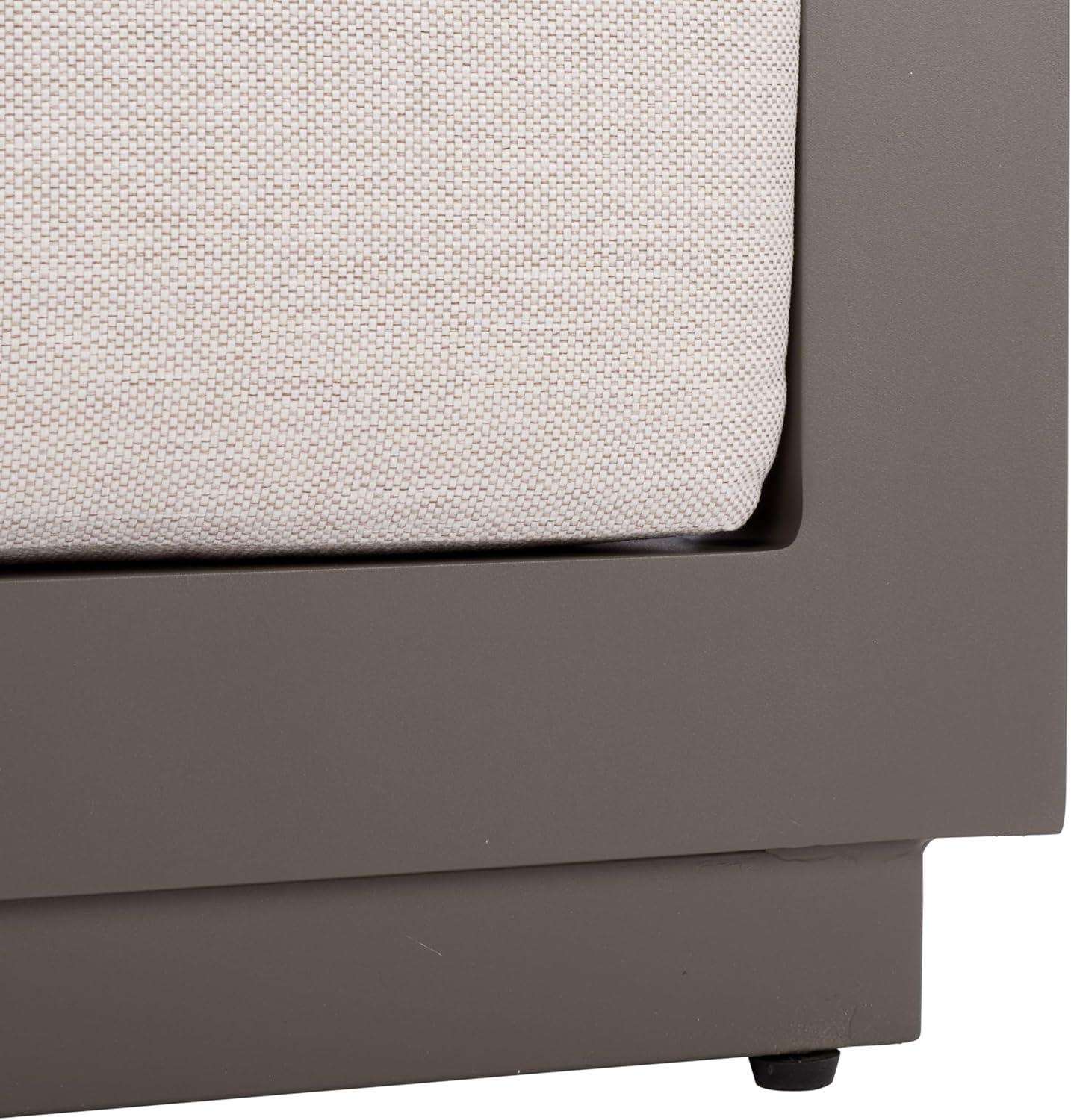 image:imageSAFAVIEH Couture Outdoor Patio Furniture Collection Donaldo Accent Chair Dark Grey Aluminum Frame with Beige Cushions Fully Assembled CPT4010ADark GreyBeige
