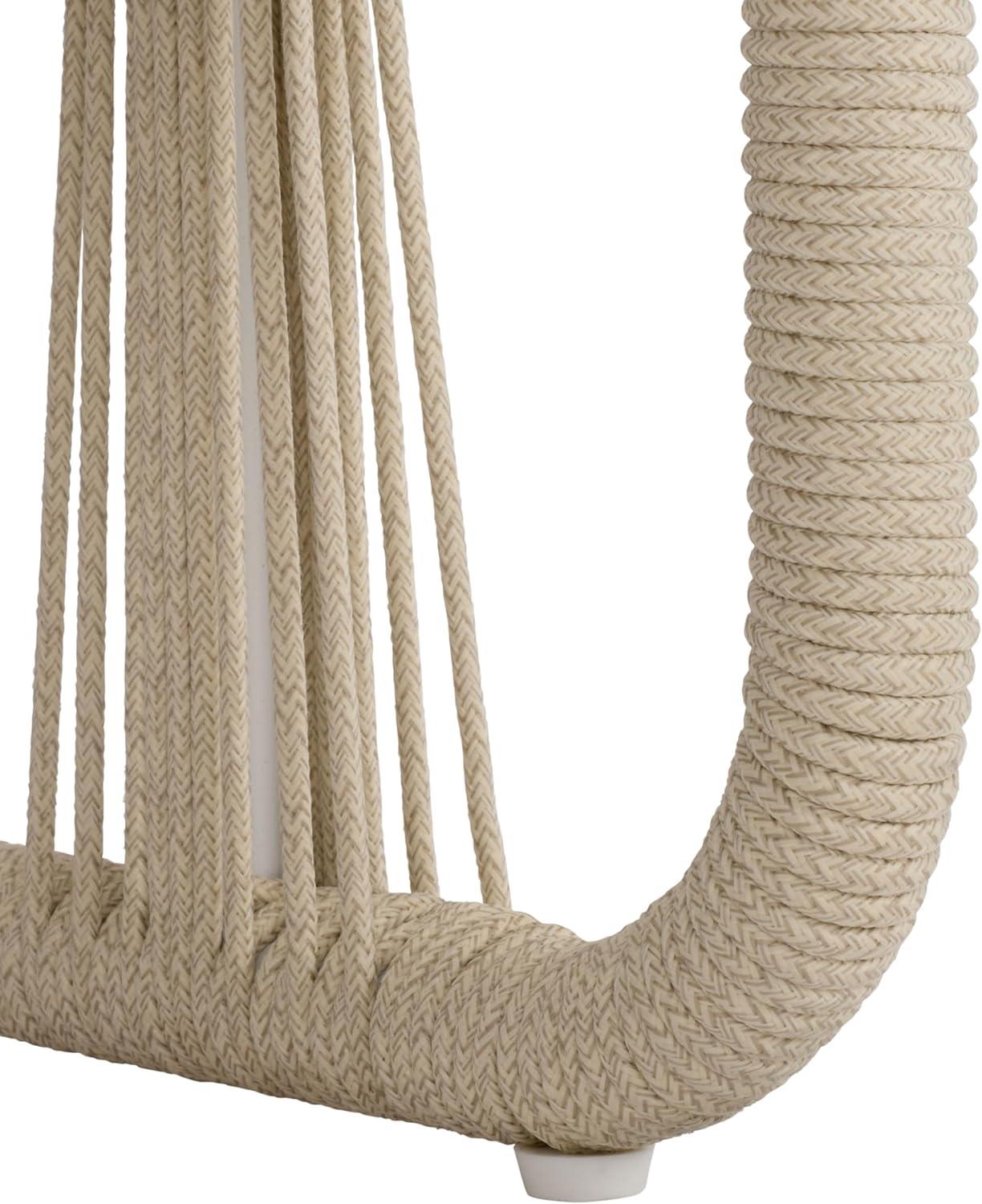 image:imageSAFAVIEH Couture Outdoor Patio Furniture Collection Franklyn Rope Accent Chair White Aluminum Frame with Beige Woven Rope amp Cushions Fully Assembled CPT4014AWhiteBeige