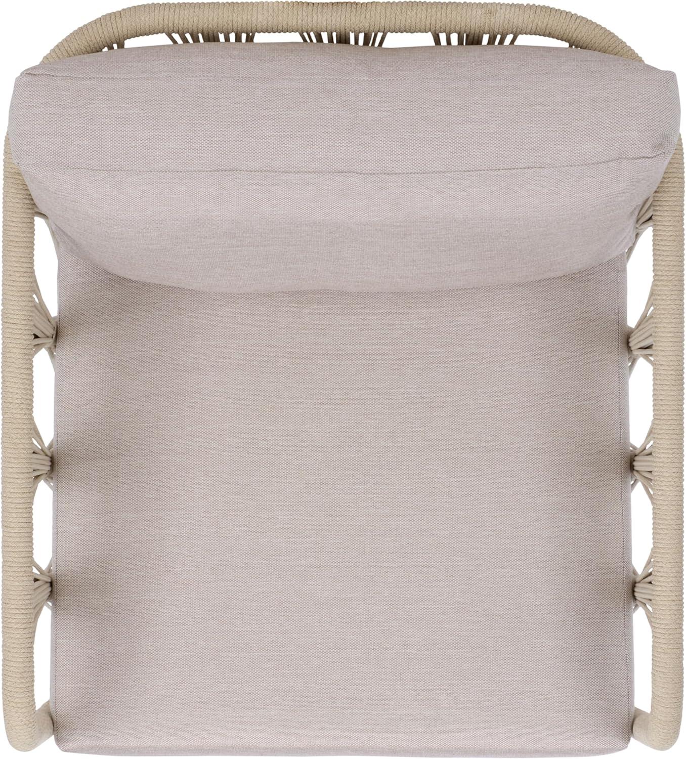 image:imageSAFAVIEH Couture Outdoor Patio Furniture Collection Franklyn Rope Accent Chair White Aluminum Frame with Beige Woven Rope amp Cushions Fully Assembled CPT4014AWhiteBeige