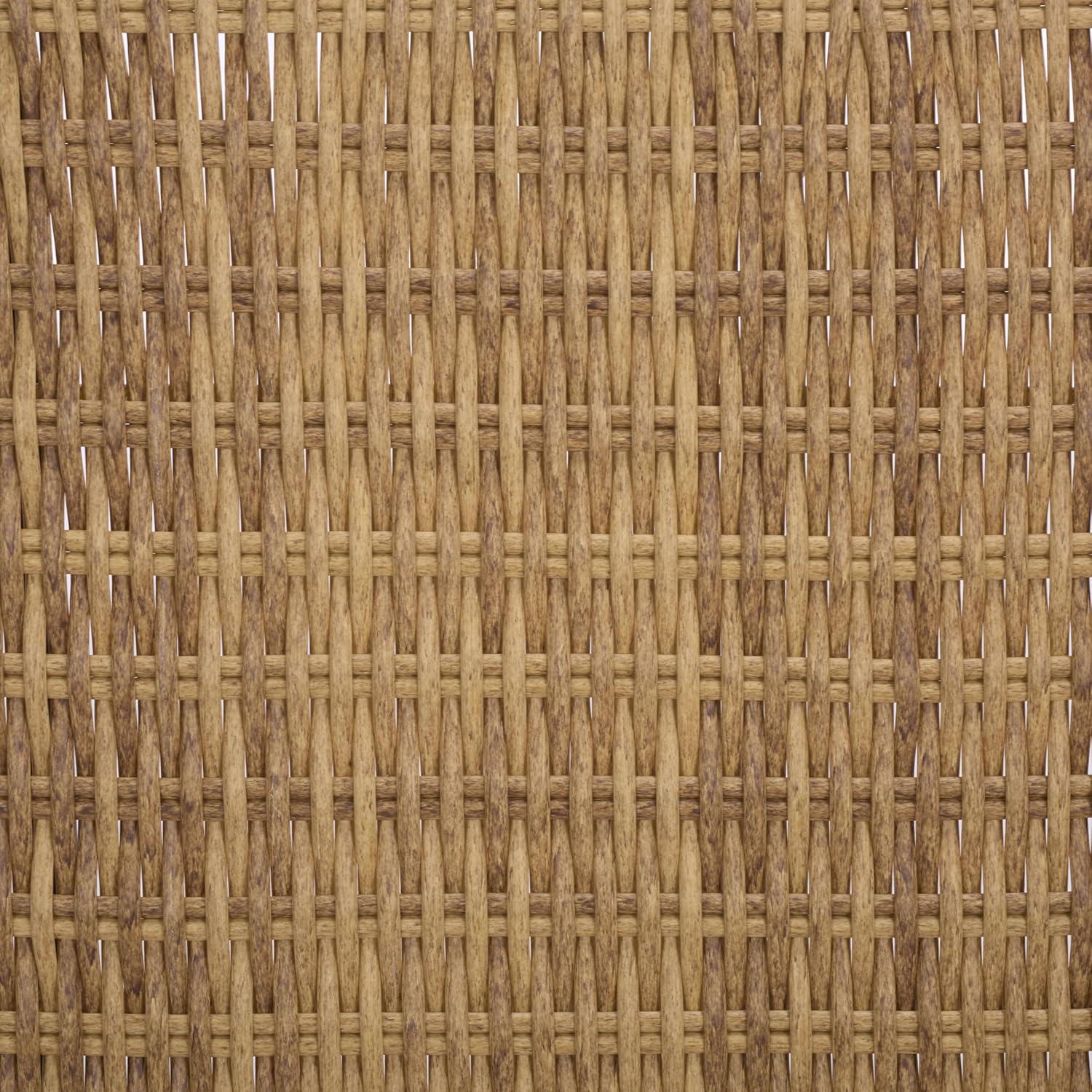 image:imageSAFAVIEH Couture Outdoor Patio Furniture Collection Lynsee Natural Wicker Patio Bench Handwoven Faux Rattan Fully Assembled CPT2113ANatural