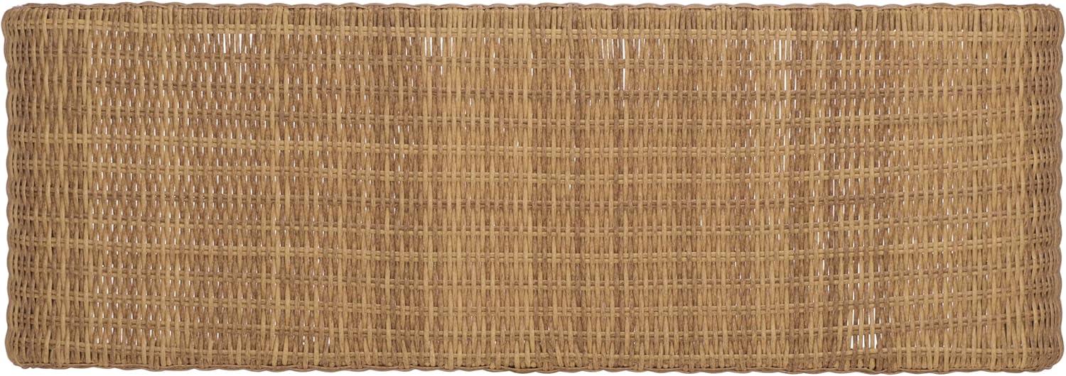 image:imageSAFAVIEH Couture Outdoor Patio Furniture Collection Lynsee Natural Wicker Patio Bench Handwoven Faux Rattan Fully Assembled CPT2113ANatural