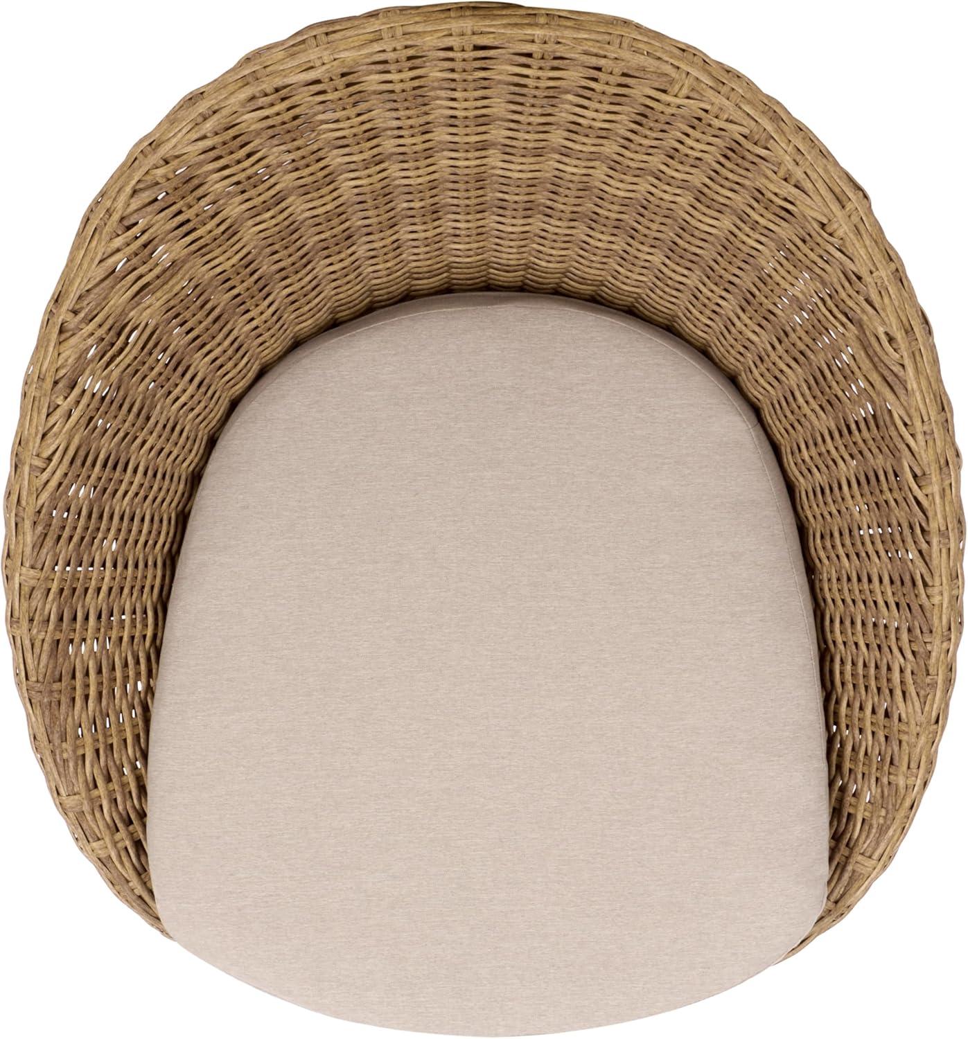 image:imageSAFAVIEH Couture Outdoor Patio Furniture Collection Lynsee Wicker Chair with Cushion Fully Assembled CPT2112Natural