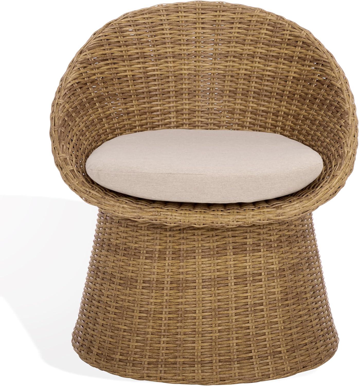 image:imageSAFAVIEH Couture Outdoor Patio Furniture Collection Lynsee Wicker Chair with Cushion Fully Assembled CPT2112Natural