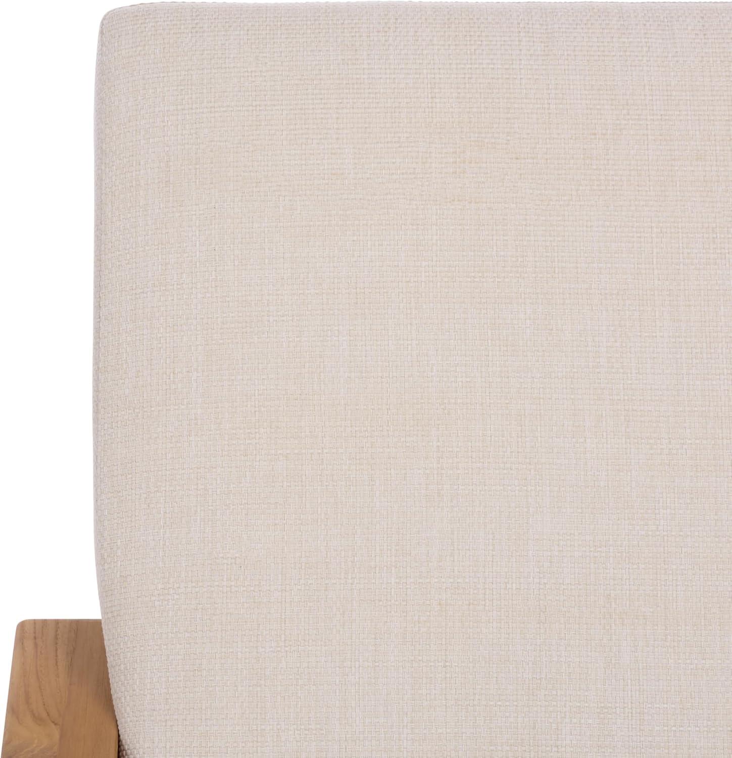 image:imageSAFAVIEH Couture Outdoor Patio Furniture Collection Martinique Chaise Lounge Chair Natural Teak Solid Wood with Removable White Cushions CPT1066HWhiteNatural Teak