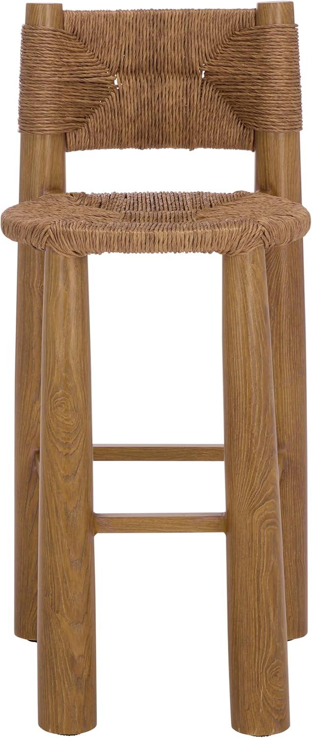 image:imageSAFAVIEH Couture Outdoor Patio Furniture Collection Romona Tropical Bar Stool Natural Brown with Round Woven Seat Fully Assembled CPT4003ANatural