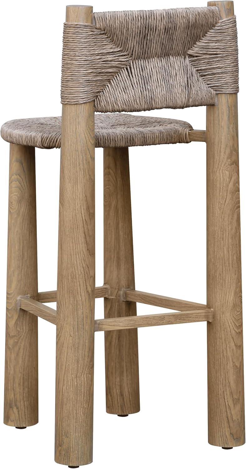 image:imageSAFAVIEH Couture Outdoor Patio Furniture Collection Romona Tropical Bar Stool Natural Brown with Round Woven Seat Fully Assembled CPT4003ANatural