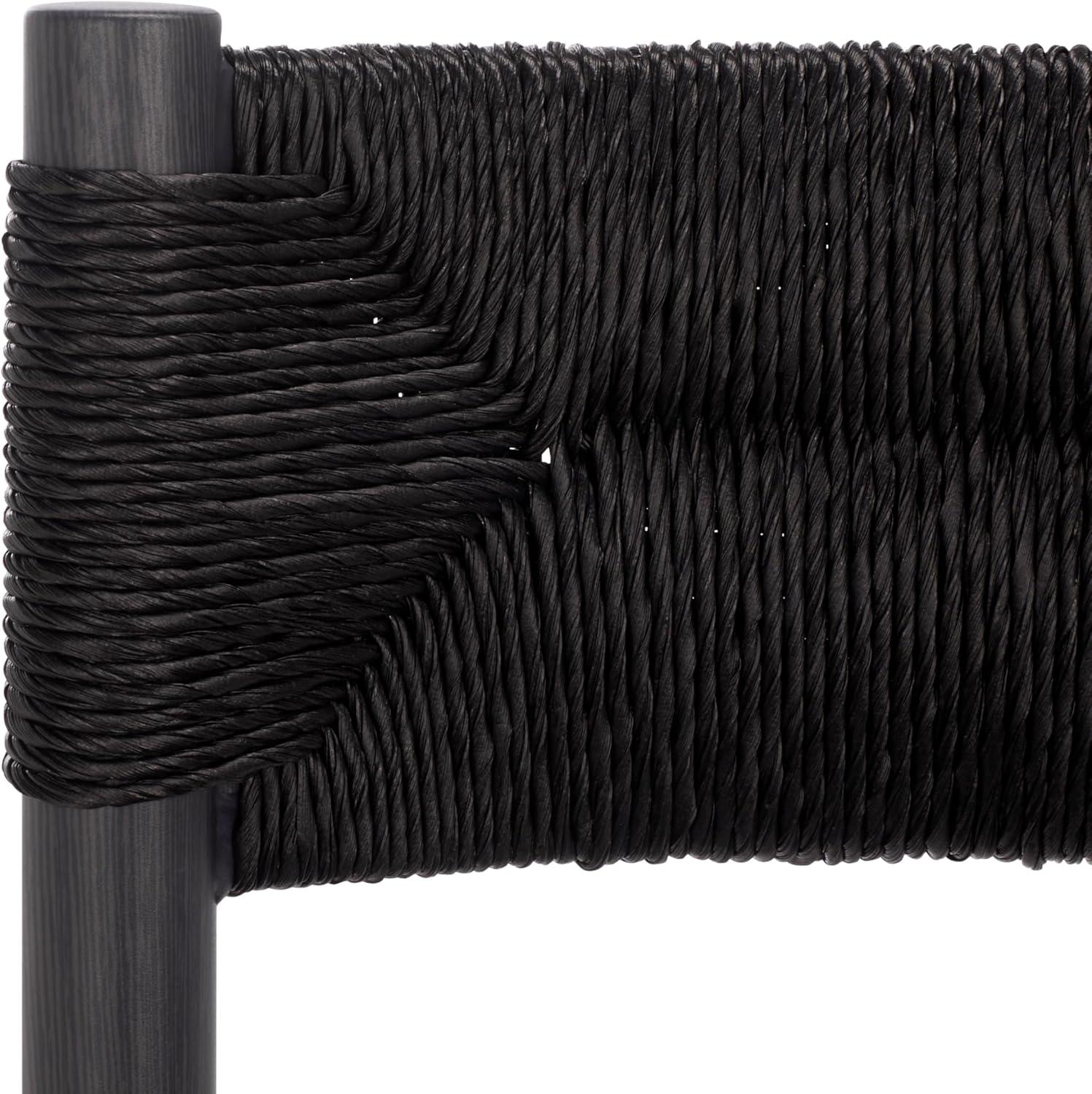 image:imageSAFAVIEH Couture Outdoor Patio Furniture Collection Romona Tropical Bar Stool Set of 2 Black Woven Rattan Design 30Inch Fully Assembled CPT4001ABlack
