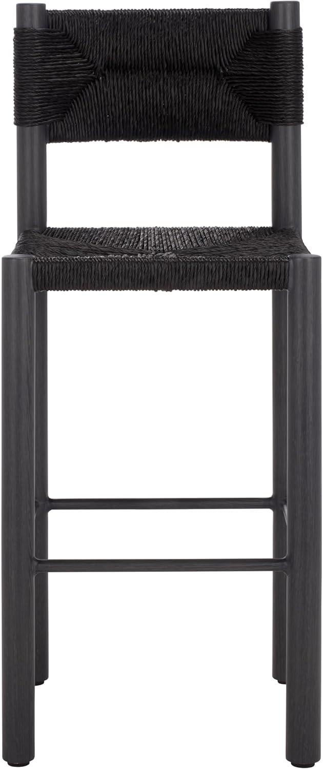 image:imageSAFAVIEH Couture Outdoor Patio Furniture Collection Romona Tropical Bar Stool Set of 2 Black Woven Rattan Design 30Inch Fully Assembled CPT4001ABlack