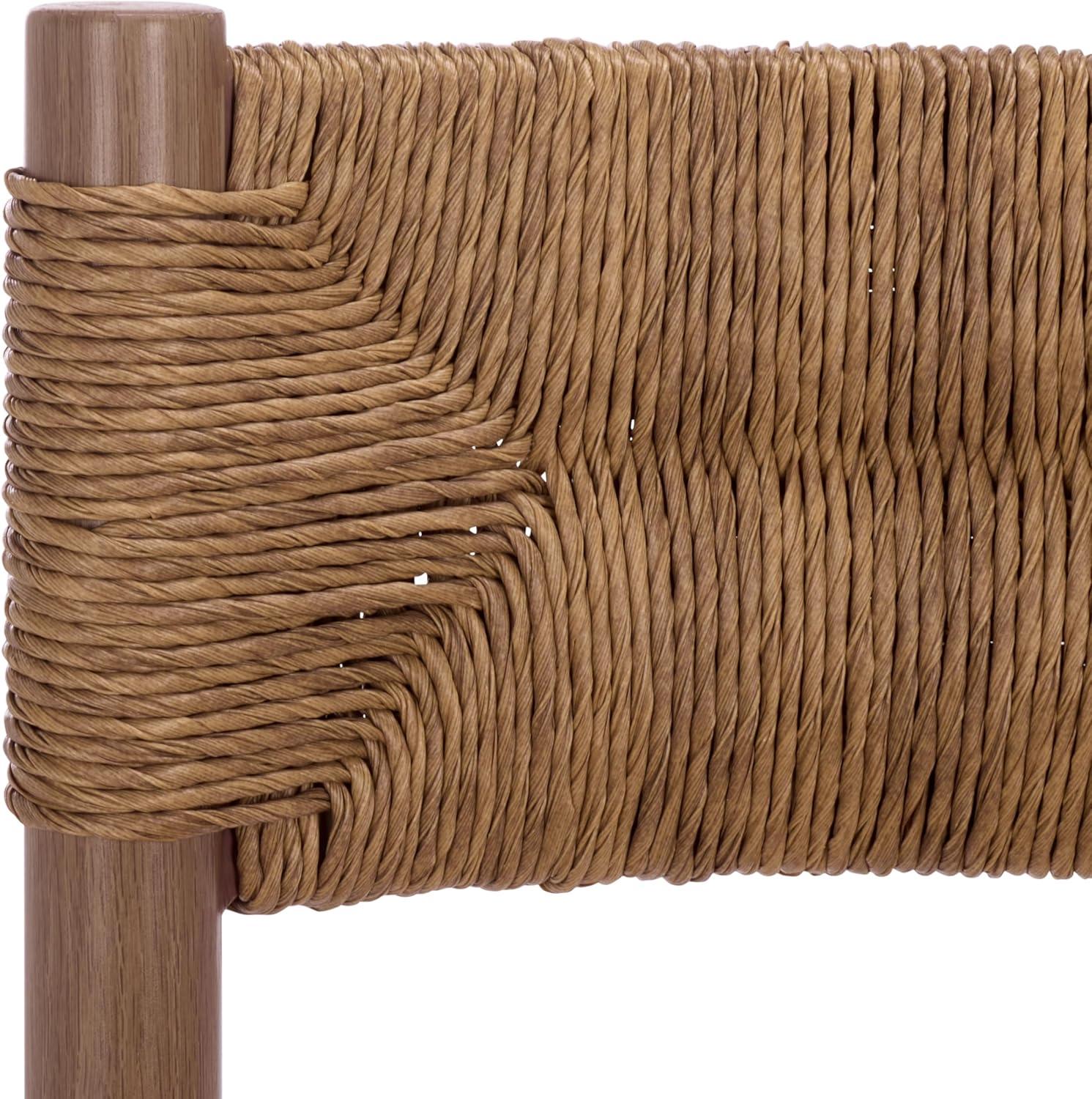 image:imageSAFAVIEH Couture Outdoor Patio Furniture Collection Romona Tropical Bar Stool Set of 2 Black Woven Rattan Design 30Inch Fully Assembled CPT4001ABrown