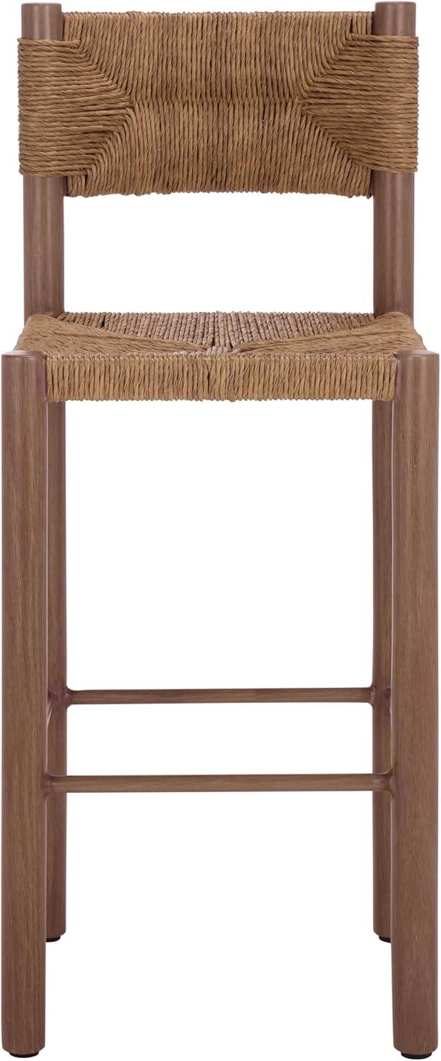 image:imageSAFAVIEH Couture Outdoor Patio Furniture Collection Romona Tropical Bar Stool Set of 2 Black Woven Rattan Design 30Inch Fully Assembled CPT4001ABrown