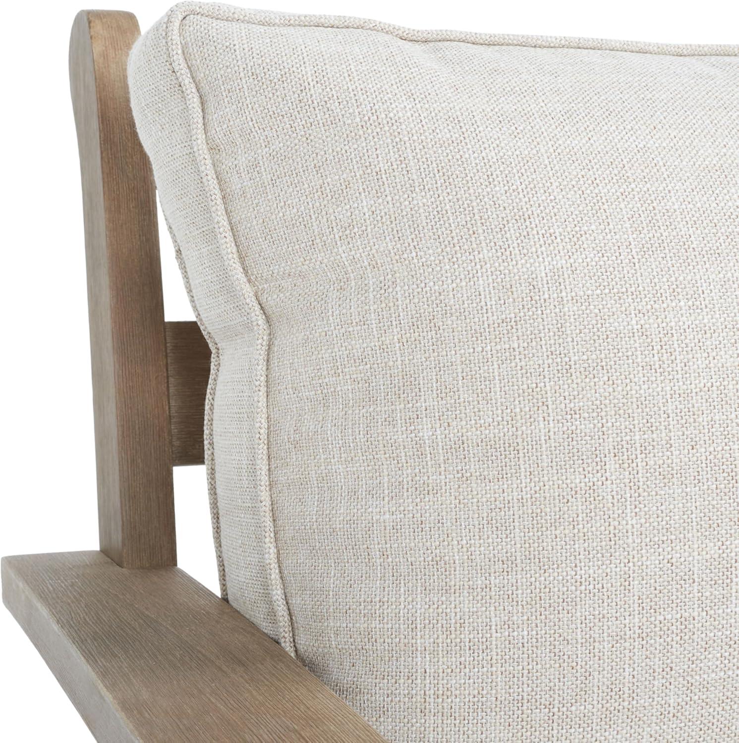 image:imageSAFAVIEH Couture Outdoor Patio Furniture Collection Rosabecca Natural amp Beige Solid Wood Sectional Sofa Modern Outdoor Corner Couch DUP1000BNaturalBeige