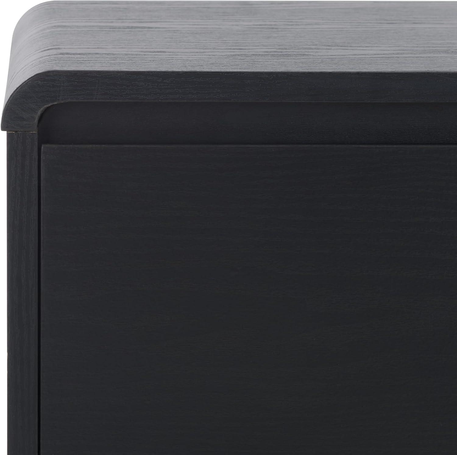 image:imageSAFAVIEH Home Collection Arsenio 2Drawer Nightstand Table Light Cream Modern Bedside Storage NST3101CBlack