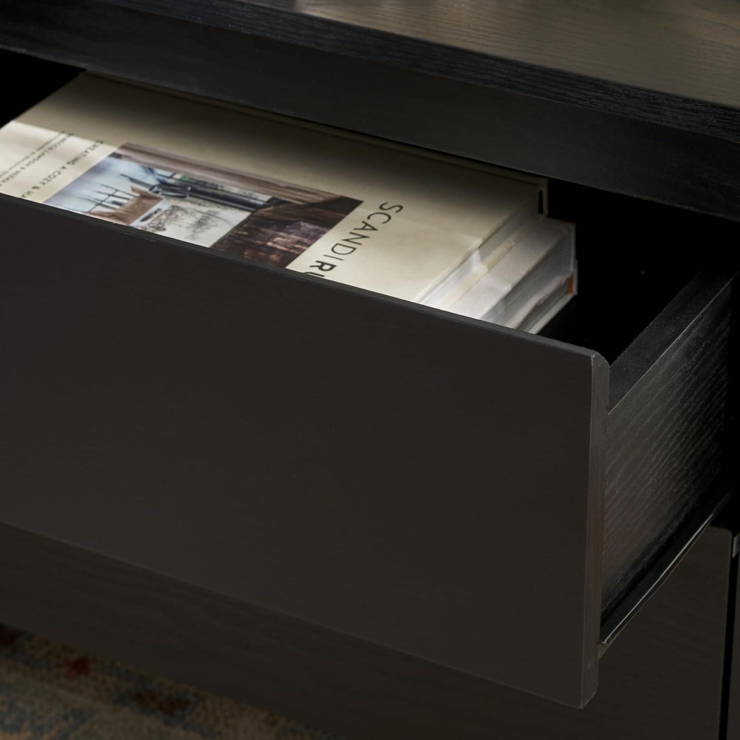 image:imageSAFAVIEH Home Collection Arsenio 2Drawer Nightstand Table Light Cream Modern Bedside Storage NST3101CBlack