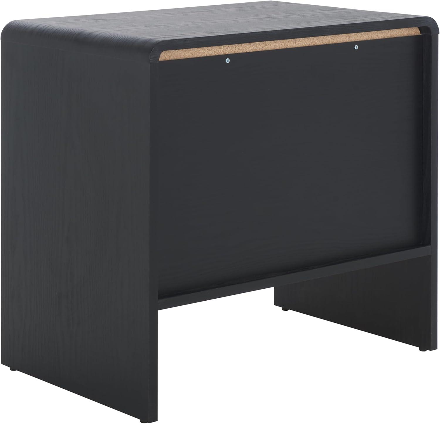 image:imageSAFAVIEH Home Collection Arsenio 2Drawer Nightstand Table Light Cream Modern Bedside Storage NST3101CBlack