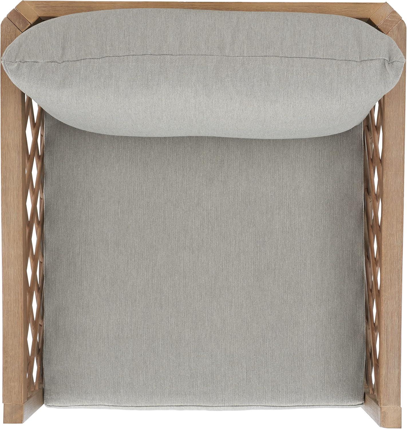image:imageSAFAVIEH Outdoor Couture Collection Fiji Dark Brown Solid WoodBeige Cushion Trellis Pattern Patio Chair CPT1036A
