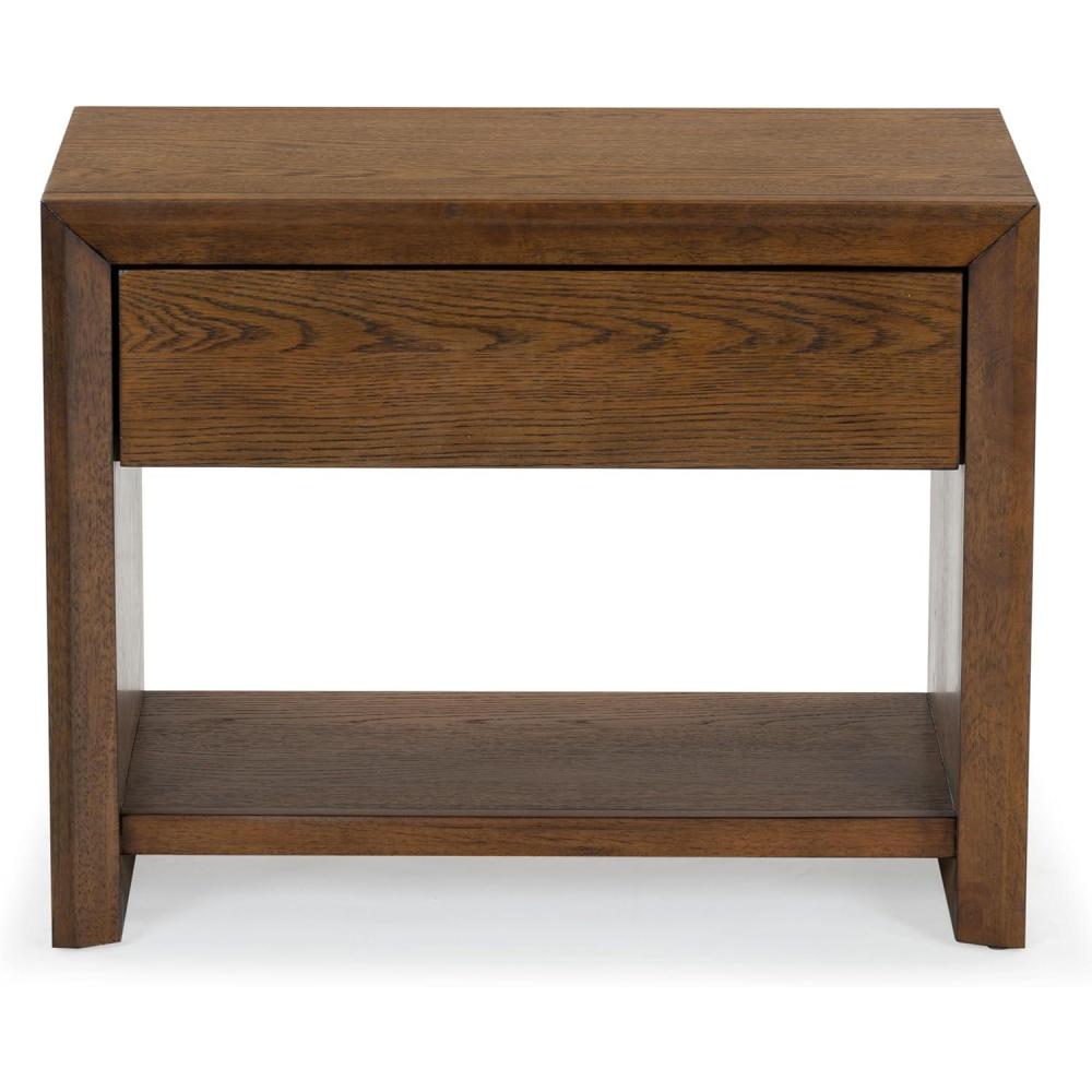 image:imageSAFAVIEH Couture Collection Darnell Medium Oak Nightstand 1 Drawer with Storage Shelf Fully Assembled Modern Bedroom Accent Table SFV2152CMedium Oak