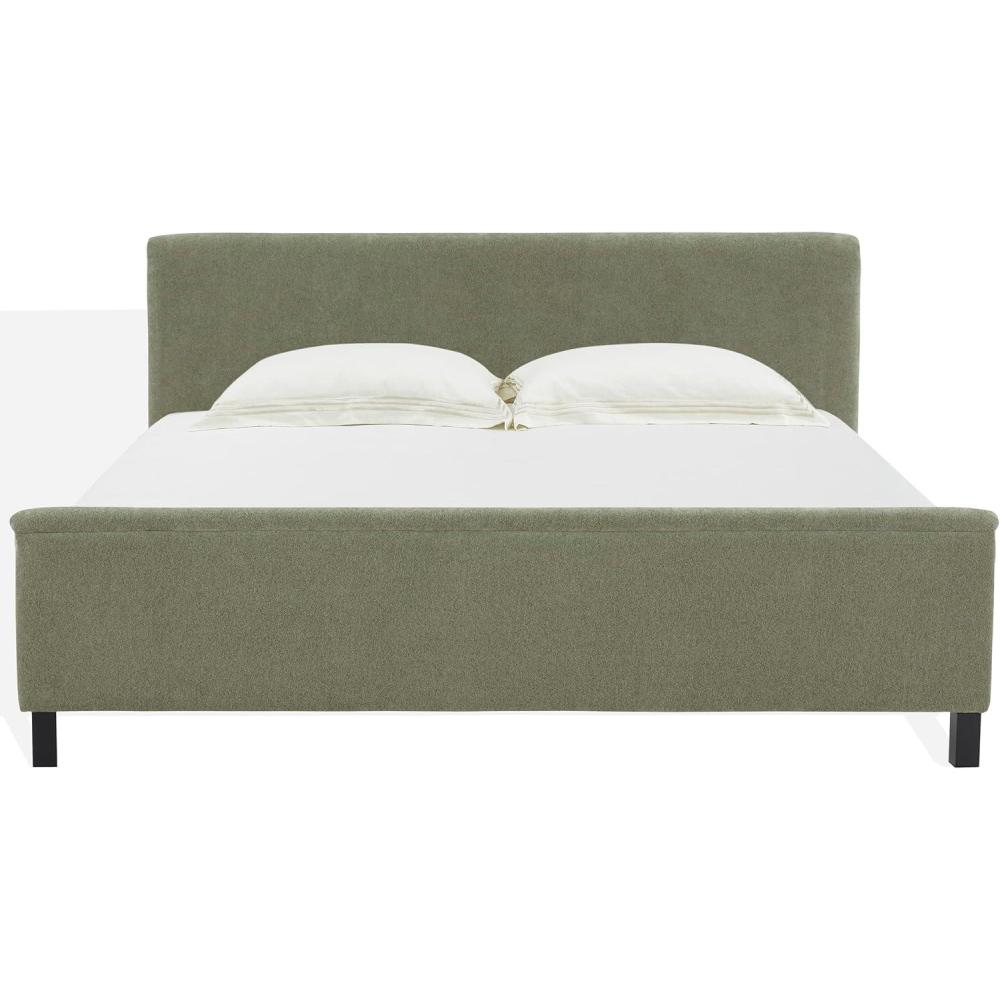 image:imageSAFAVIEH Couture Collection  Finney Cream Upholstered Queen Bed Modern Minimalist Design No Box Spring Needed SFV4872AQSage Green
