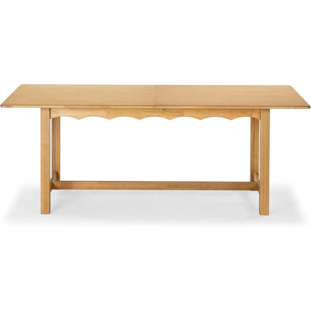 image:imageSAFAVIEH Couture Collection Rhylee Walnut Brown Extendable Wood Dining Table Rectangular Design Seats up to 6 SFV4217CNatural