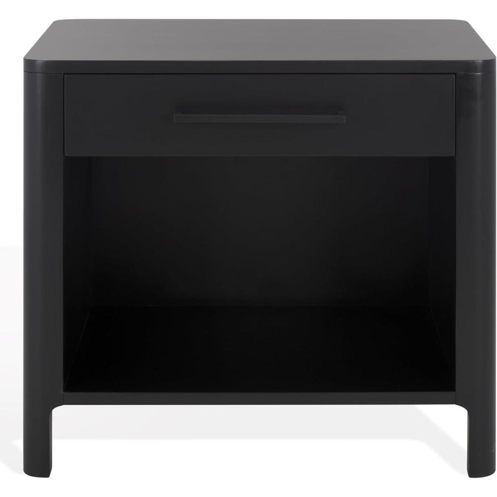 image:imageSAFAVIEH Couture Collection Abbiava Black 1Drawer Nightstand Fully AssembledBlack