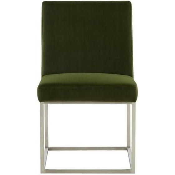 image:imageSAFAVIEH Couture Collection Jenette Black BoucleSilver Leg Dining Chair Fully AssembledForest GreenSilver