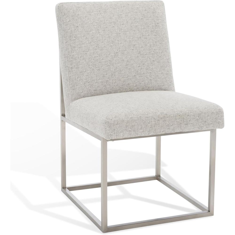 image:imageSAFAVIEH Couture Collection Jenette Black BoucleSilver Leg Dining Chair Fully AssembledGreySilver