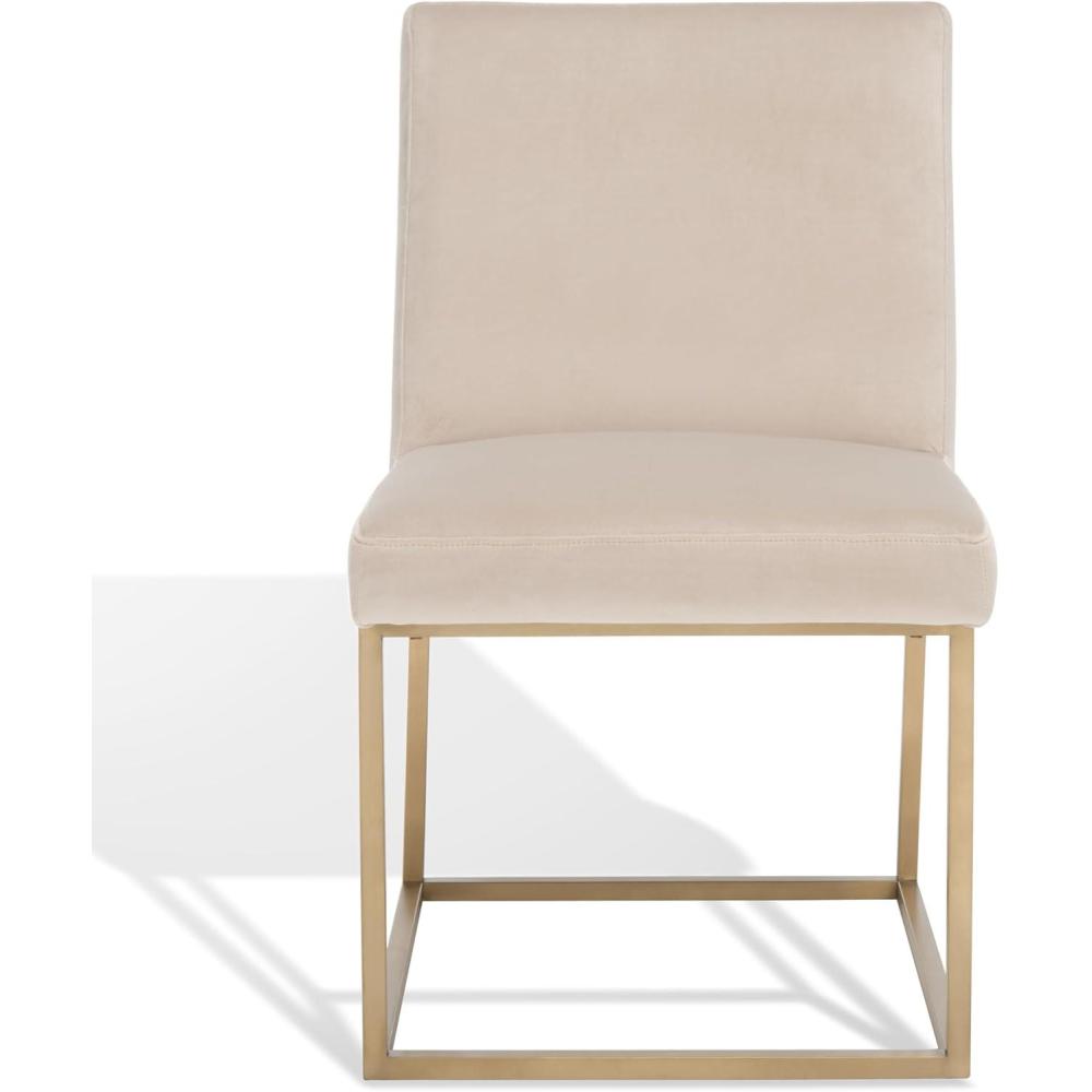 image:imageSAFAVIEH Couture Collection Jenette Black BoucleSilver Leg Dining Chair Fully AssembledTaupeGold