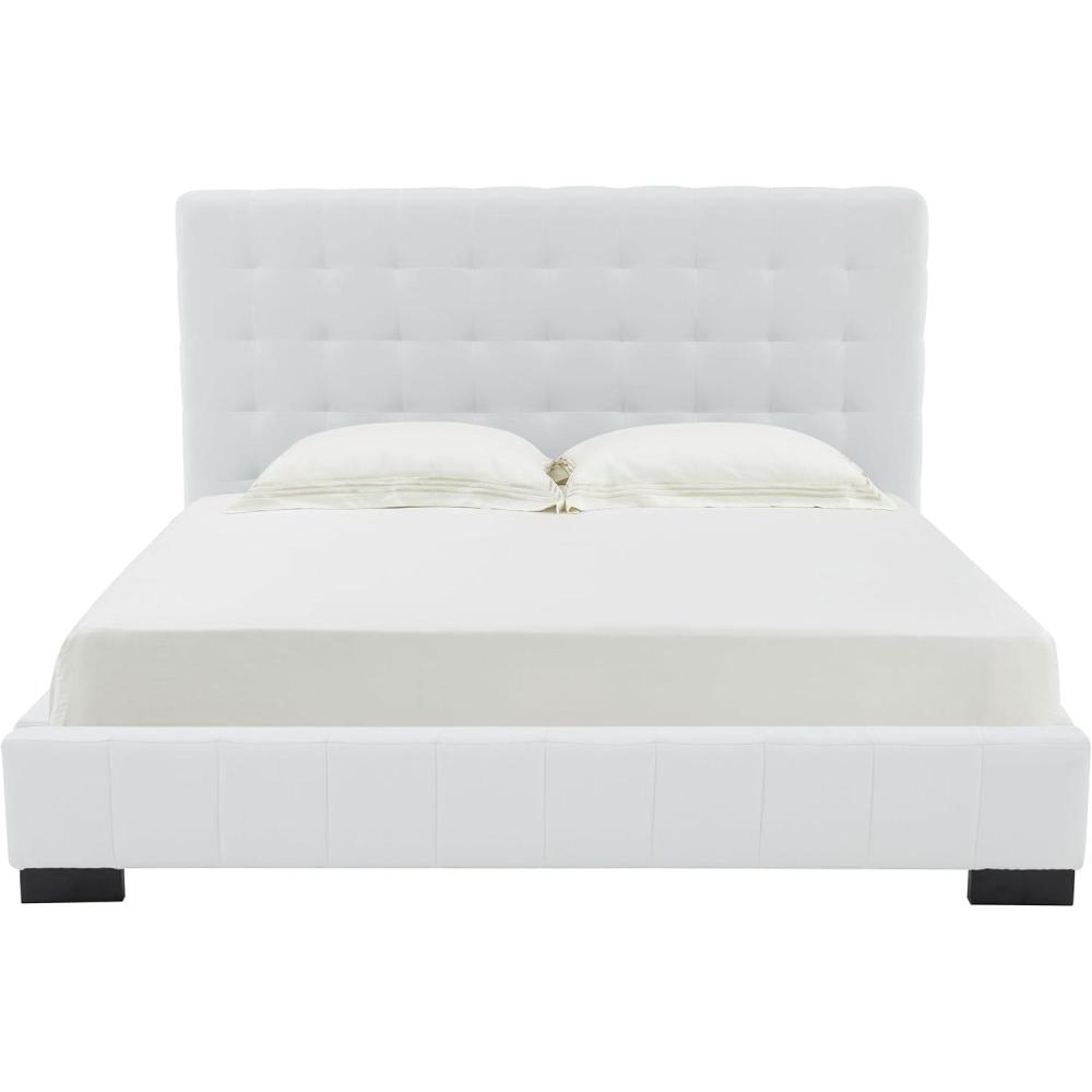 image:imageSAFAVIEH Couture Collection Vivaldi WhiteBlack Tufted Linen King Size BedWhiteBlack