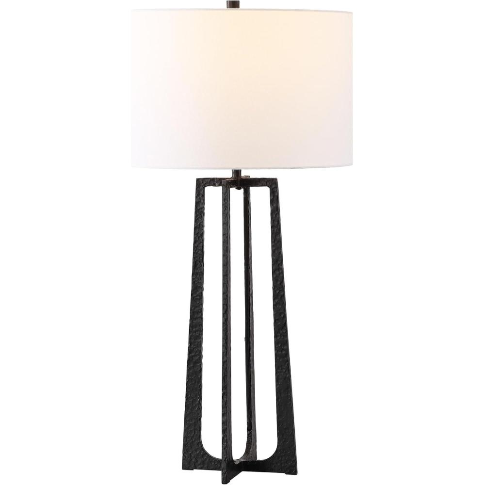 image:imageSAFAVIEH Couture Lighting Collection Pollyanna BlackWhite Metal Base 32inch Dimmable Table Lamp LED Bulbs IncludedBlack  White