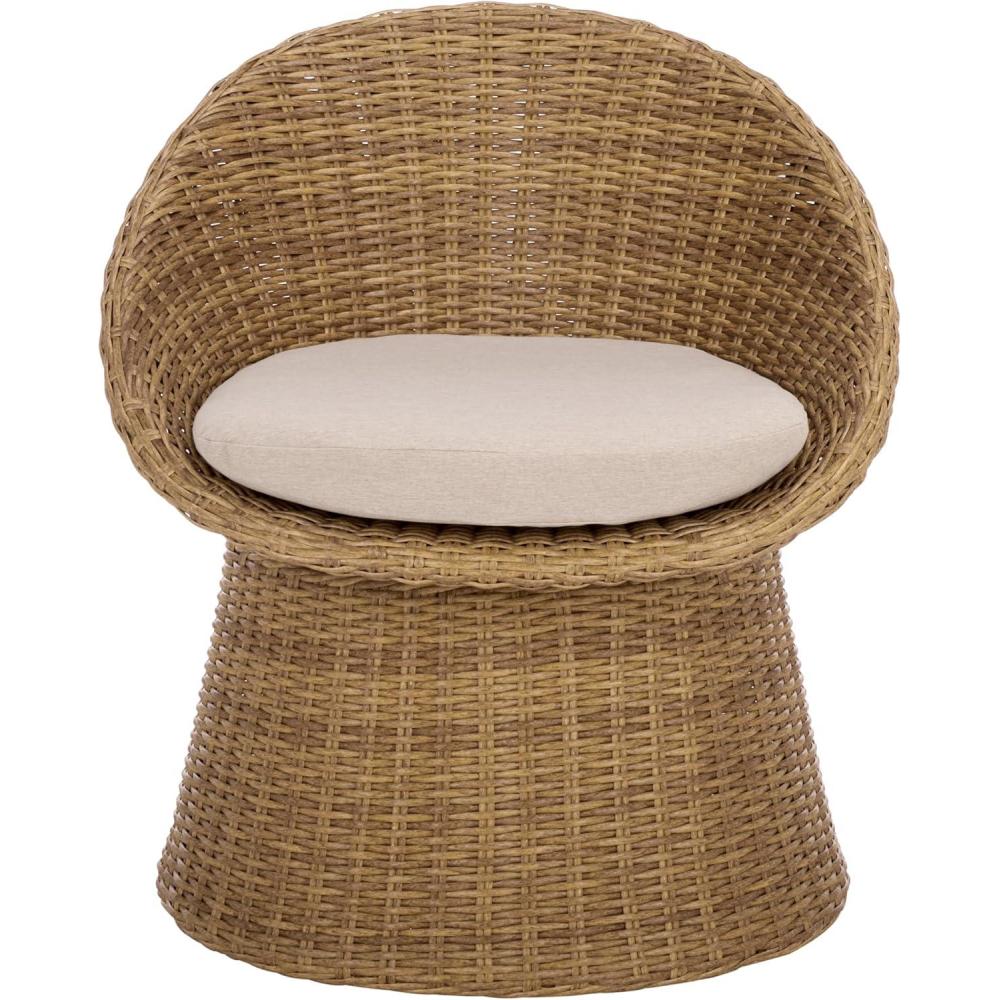 image:imageSAFAVIEH Couture Outdoor Patio Furniture Collection Lynsee Wicker Chair with Cushion Fully Assembled CPT2112Natural