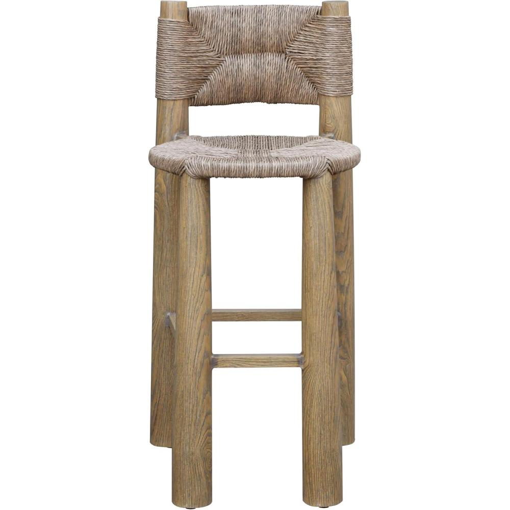 image:imageSAFAVIEH Couture Outdoor Patio Furniture Collection  Romona Tropical Bar Stool Natural Brown with Round Woven Seat Fully Assembled CPT4003ANatural