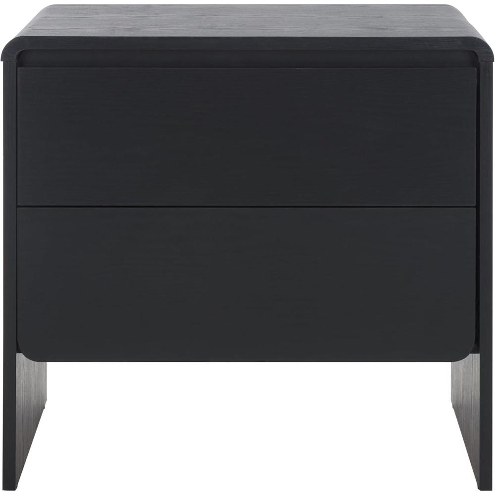 image:imageSAFAVIEH Home Collection Arsenio 2Drawer Nightstand Table Light Cream Modern Bedside Storage NST3101CBlack