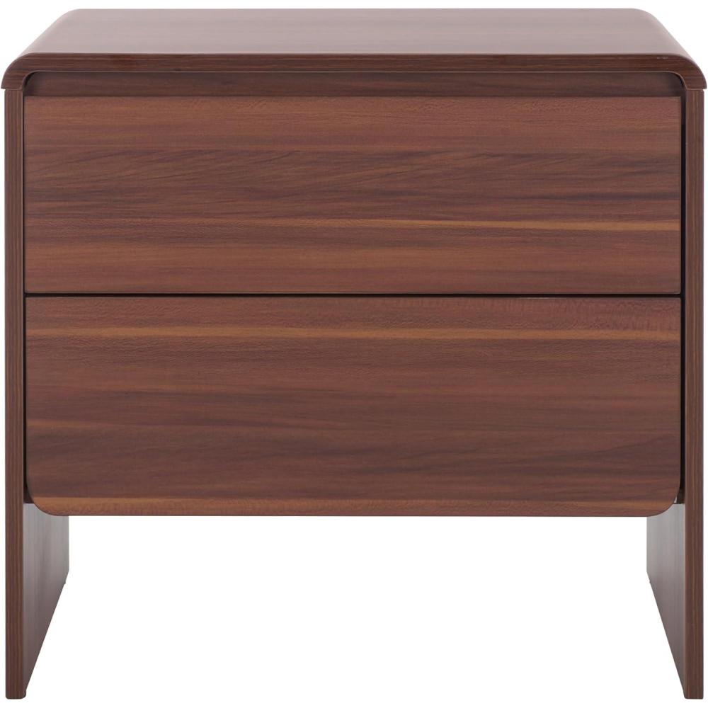 image:imageSAFAVIEH Home Collection Arsenio 2Drawer Nightstand Table Light Cream Modern Bedside Storage NST3101CWalnut