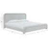 SAFAVIEH Couture Collection – Adelle Cream Chenille Upholstered Queen Bed, Rounded Modern Frame Design, No Box Spring Needed (SFV4874A-Q)(Black/White)