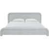 SAFAVIEH Couture Collection – Adelle Cream Chenille Upholstered Queen Bed, Rounded Modern Frame Design, No Box Spring Needed (SFV4874A-Q)(Black/White)
