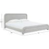 SAFAVIEH Couture Collection – Adelle Cream Chenille Upholstered Queen Bed, Rounded Modern Frame Design, No Box Spring Needed (SFV4874A-Q)(Brown/White)