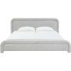 SAFAVIEH Couture Collection – Adelle Cream Chenille Upholstered Queen Bed, Rounded Modern Frame Design, No Box Spring Needed (SFV4874A-Q)(Brown/White)