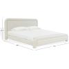 SAFAVIEH Couture Collection – Adelle Cream Chenille Upholstered Queen Bed, Rounded Modern Frame Design, No Box Spring Needed (SFV4874A-Q)(Creme)
