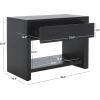 SAFAVIEH Couture Collection – Darnell Medium Oak Nightstand, 1 Drawer with Storage Shelf, Fully Assembled, Modern Bedroom Accent Table (SFV2152C)(Black)