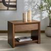 SAFAVIEH Couture Collection – Darnell Medium Oak Nightstand, 1 Drawer with Storage Shelf, Fully Assembled, Modern Bedroom Accent Table (SFV2152C)(Medium Oak)