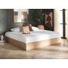SAFAVIEH Couture Collection – Decarla Natural Wood Queen Bed Frame, Platform Design, No Box Spring Needed (BSC2001A-Q)(Natural)