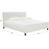 SAFAVIEH Couture Collection – Finney Cream Upholstered Queen Bed, Modern Minimalist Design, No Box Spring Needed (SFV4872A-Q)(Creme)